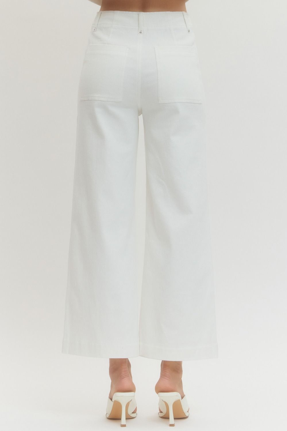 Off White Pin Tuck Pants