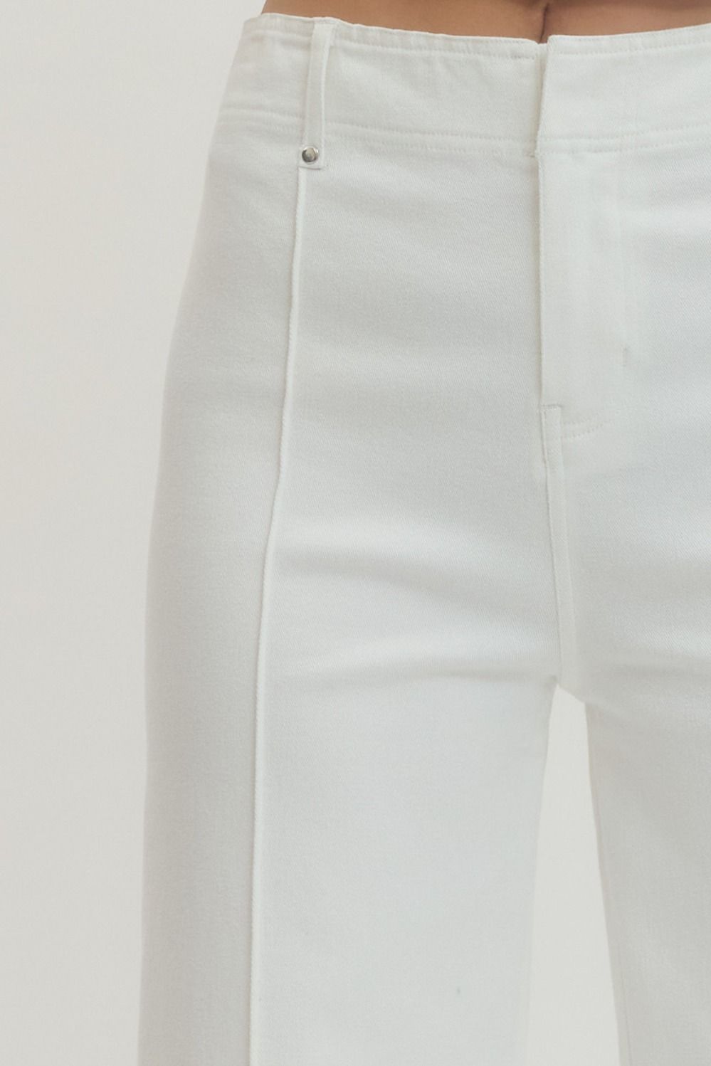 Off White Pin Tuck Pants