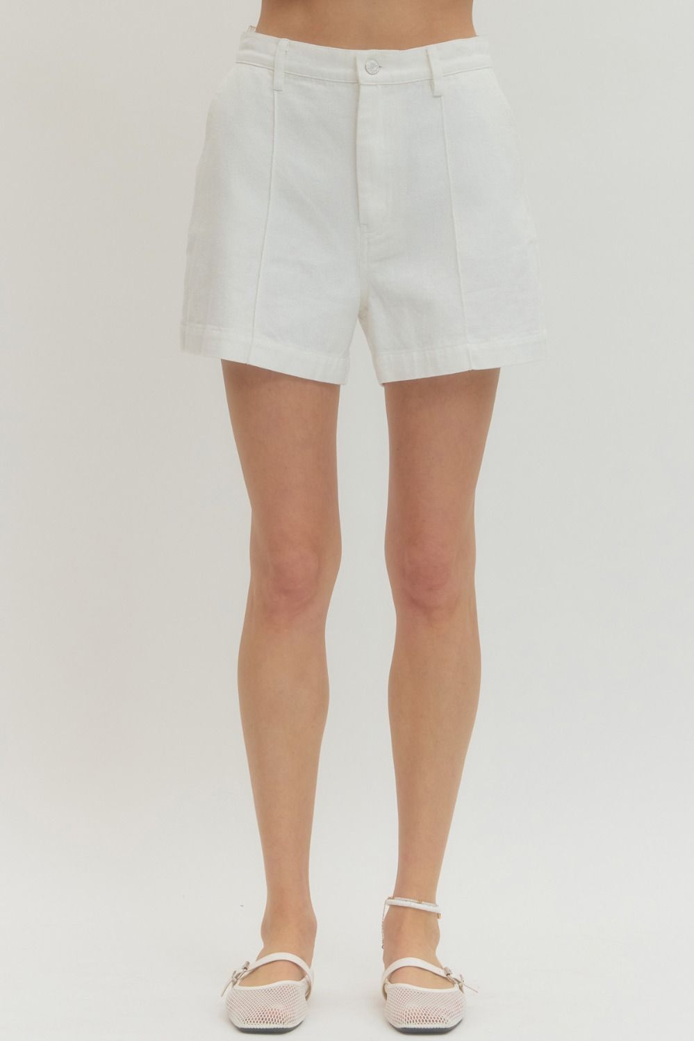 White Woven Shorts