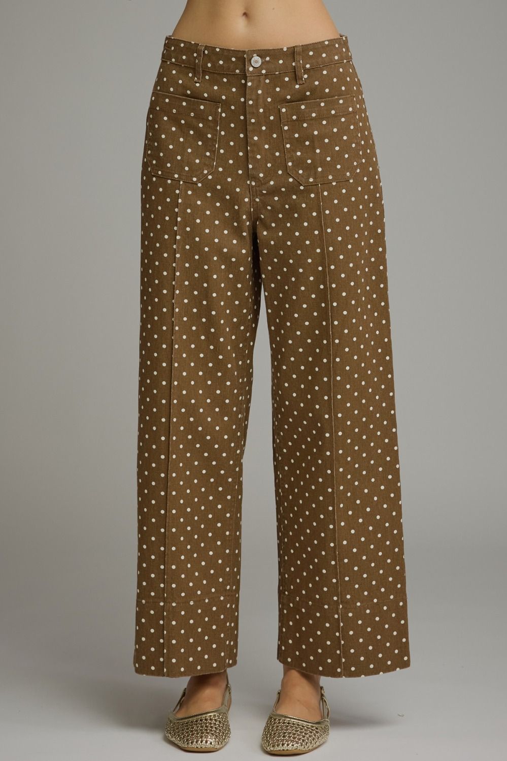 Light Brown Polka Dot Jeans