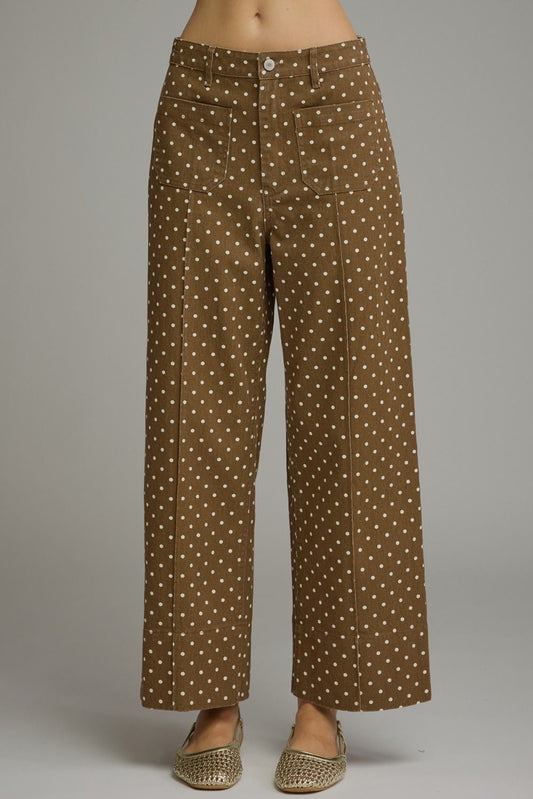 Light Brown Polka Dot Jeans