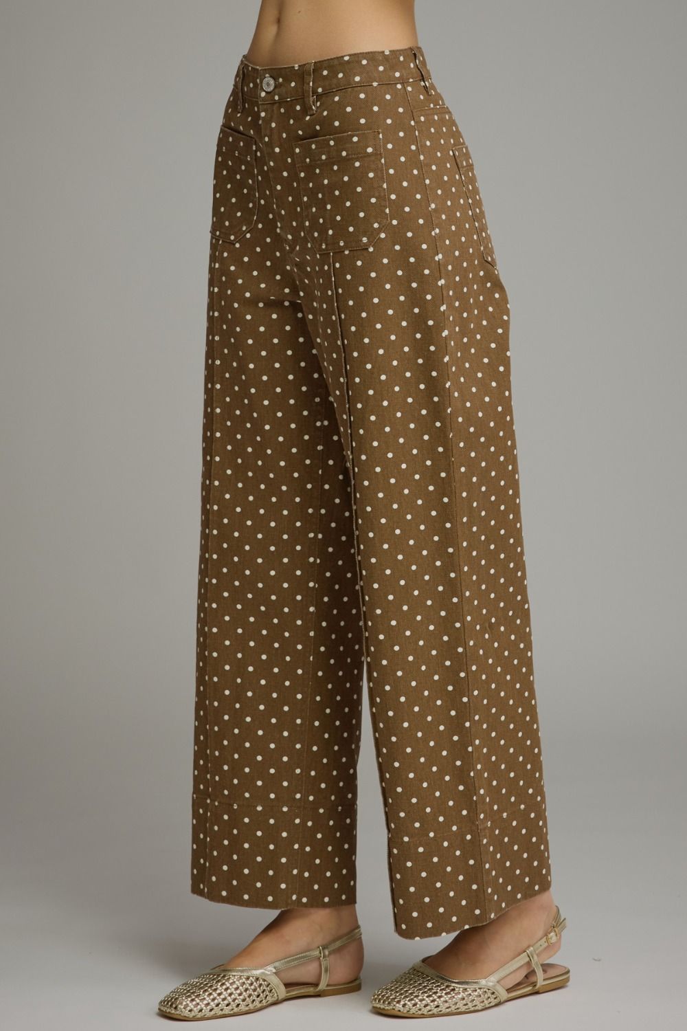 Light Brown Polka Dot Jeans