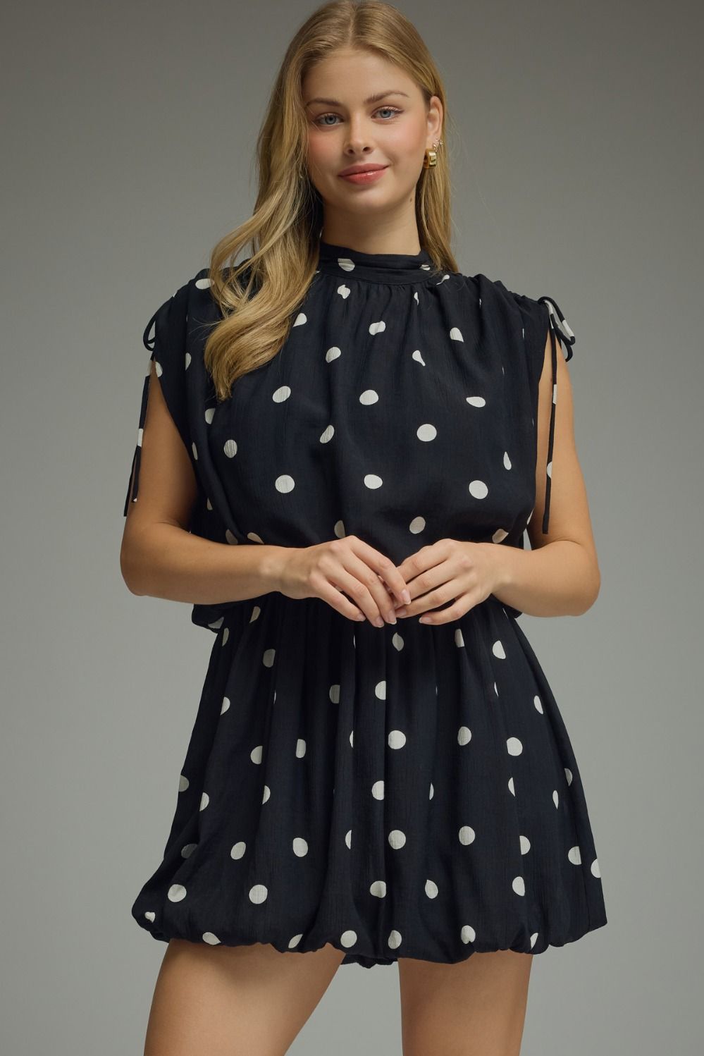 Polka Dot Blouson Dress