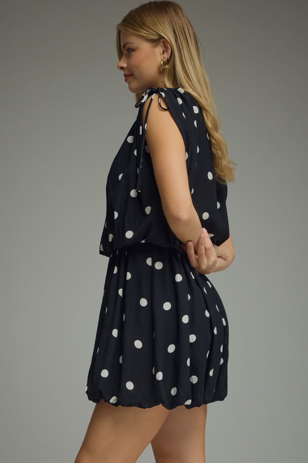 Polka Dot Blouson Dress