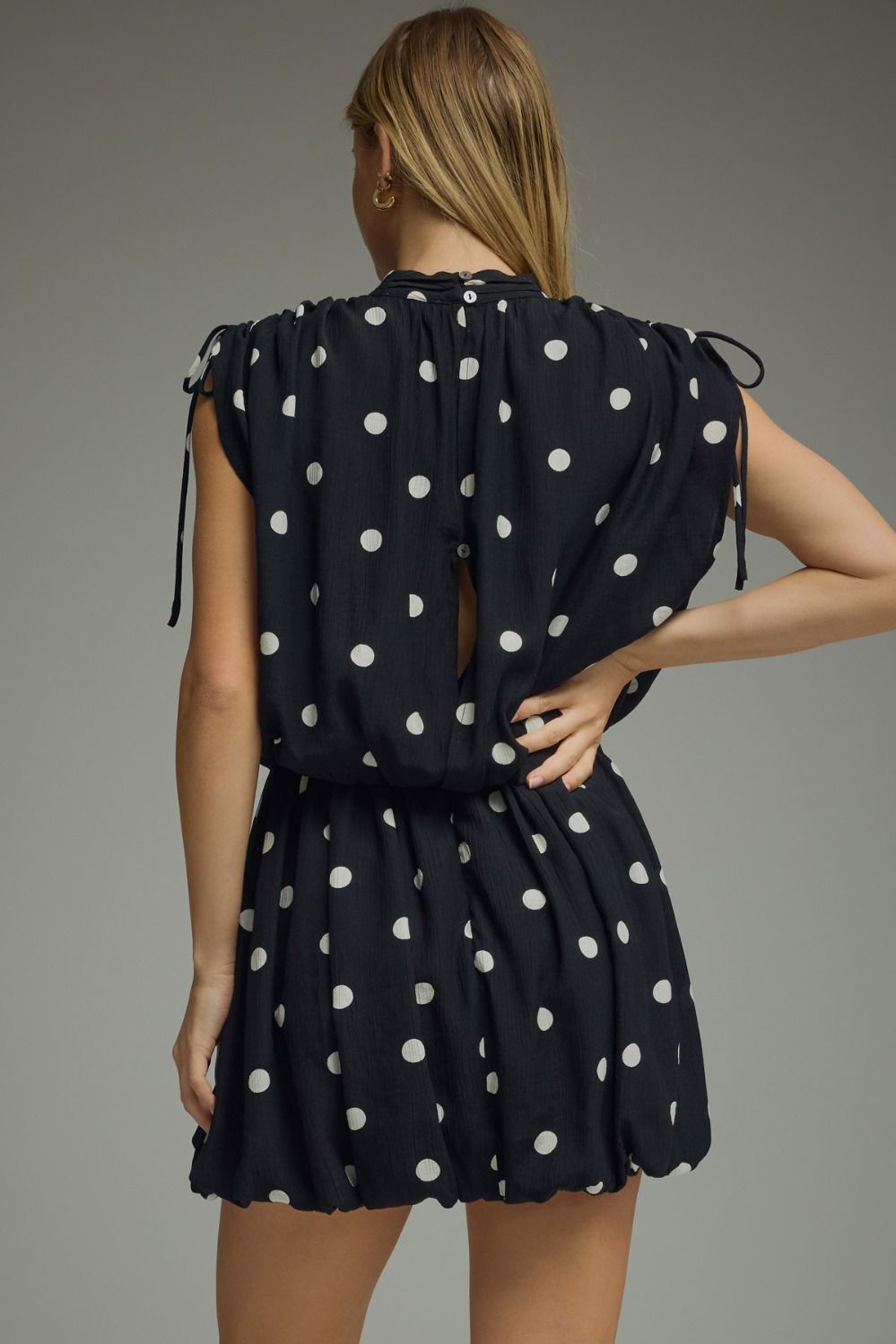 Polka Dot Blouson Dress