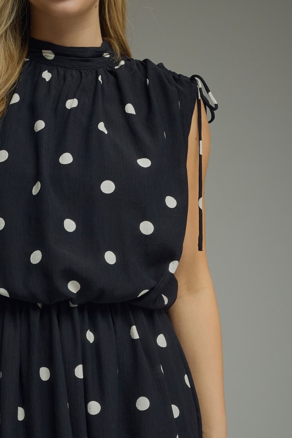 Polka Dot Blouson Dress