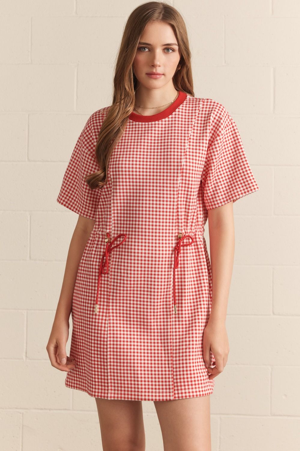 Red Gingham Mini Dress