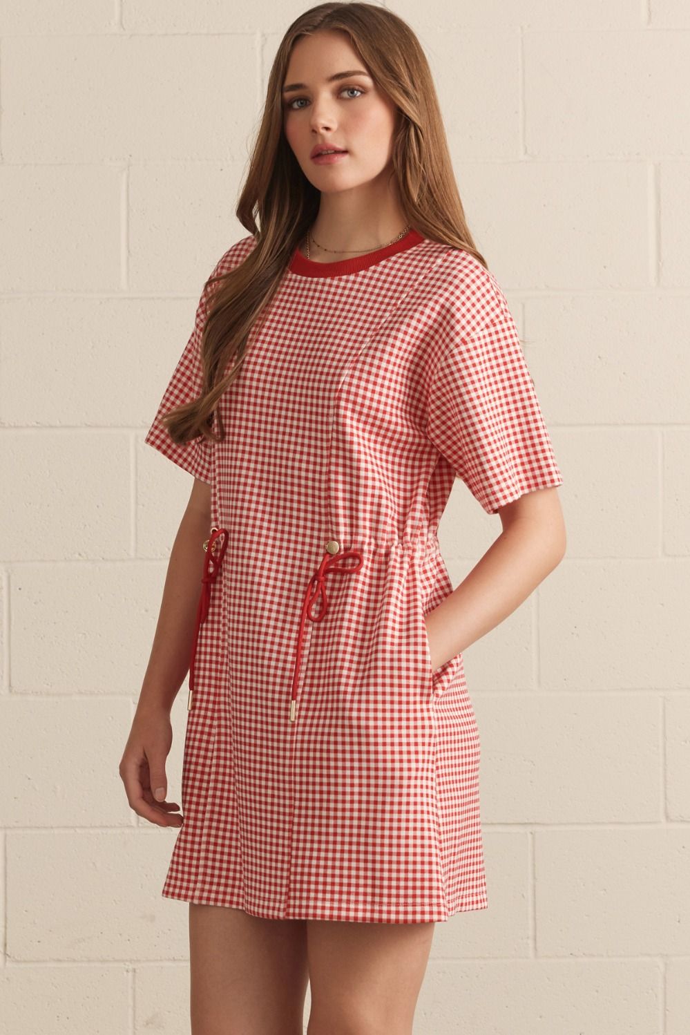 Red Gingham Mini Dress