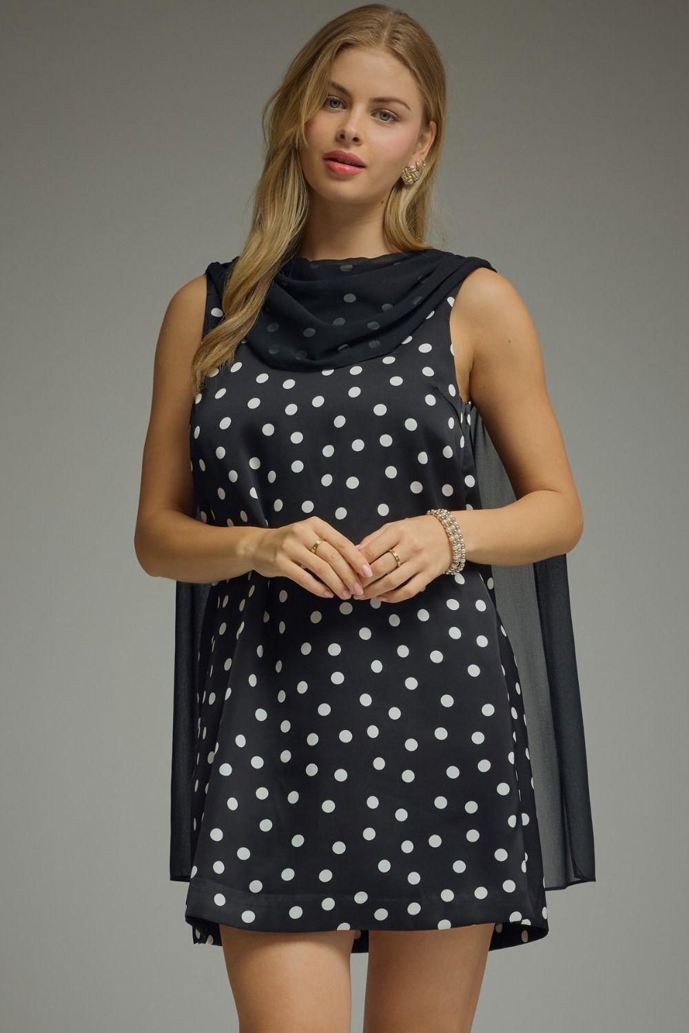 Black Polka Dot Mini Dress