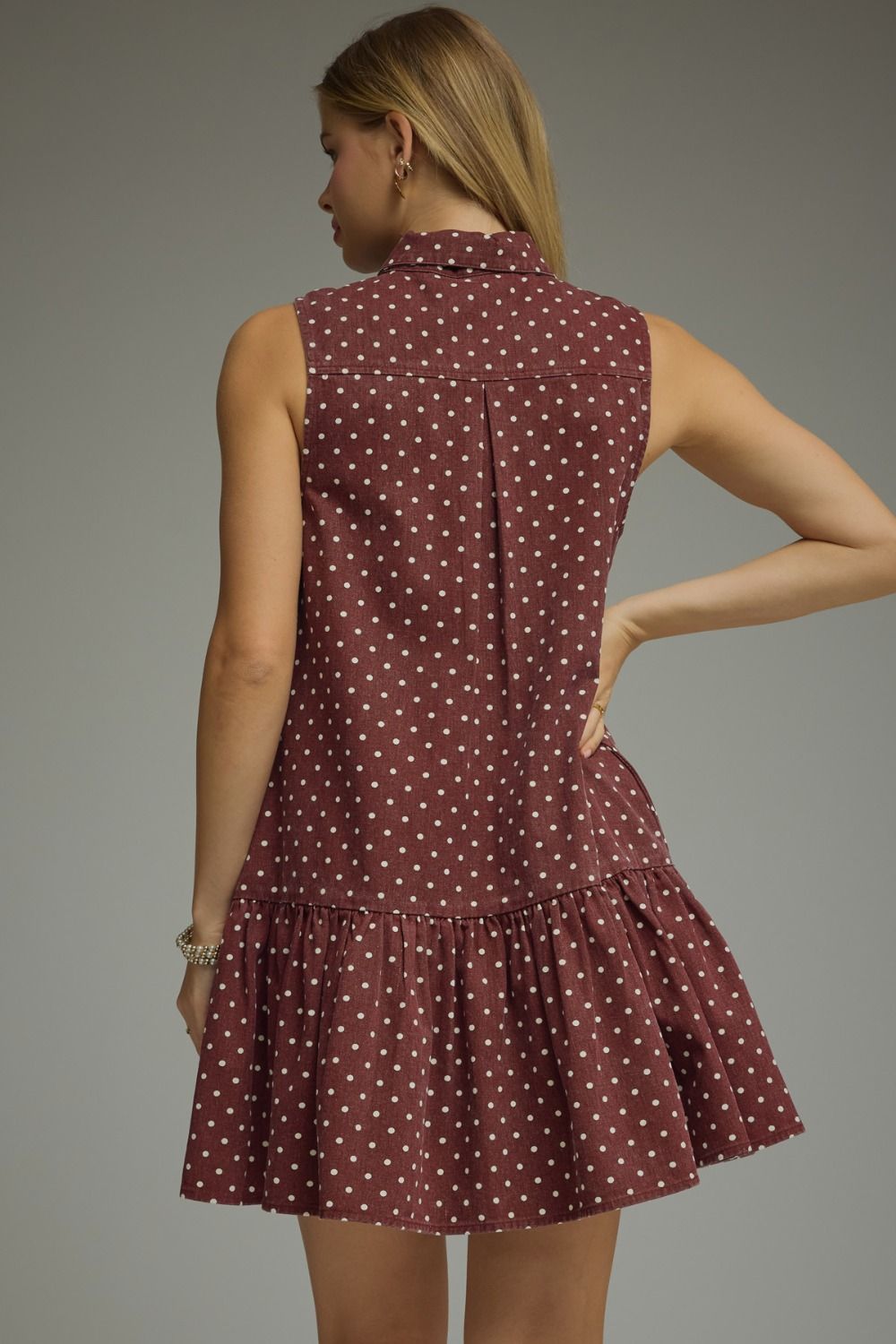 Burgundy Mini Neck-Tie Dress
