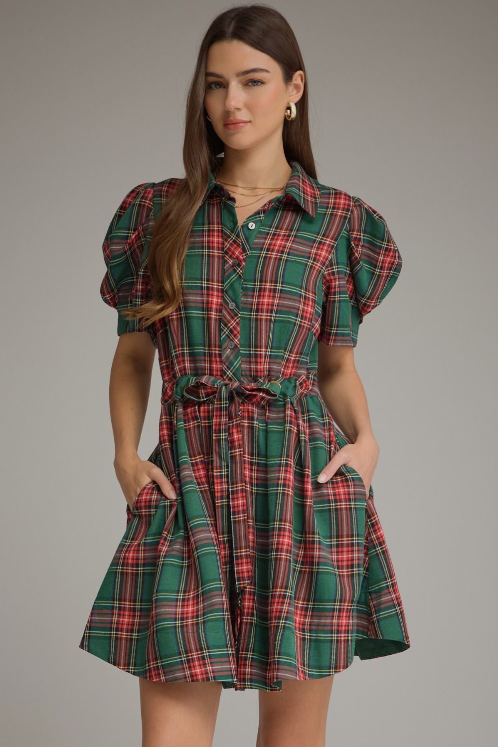 Mistletoe Plaid Dress