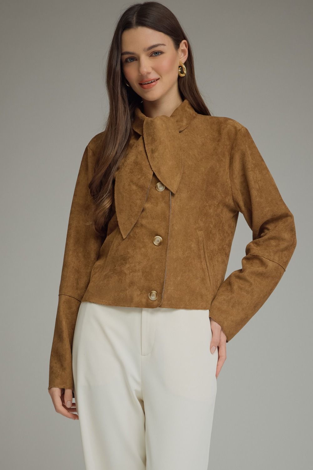 Brown Cropped Jacket