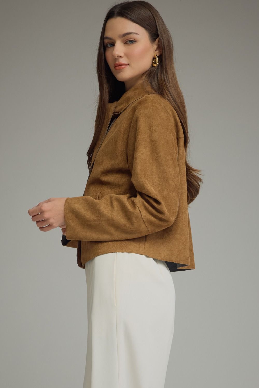 Brown Cropped Jacket
