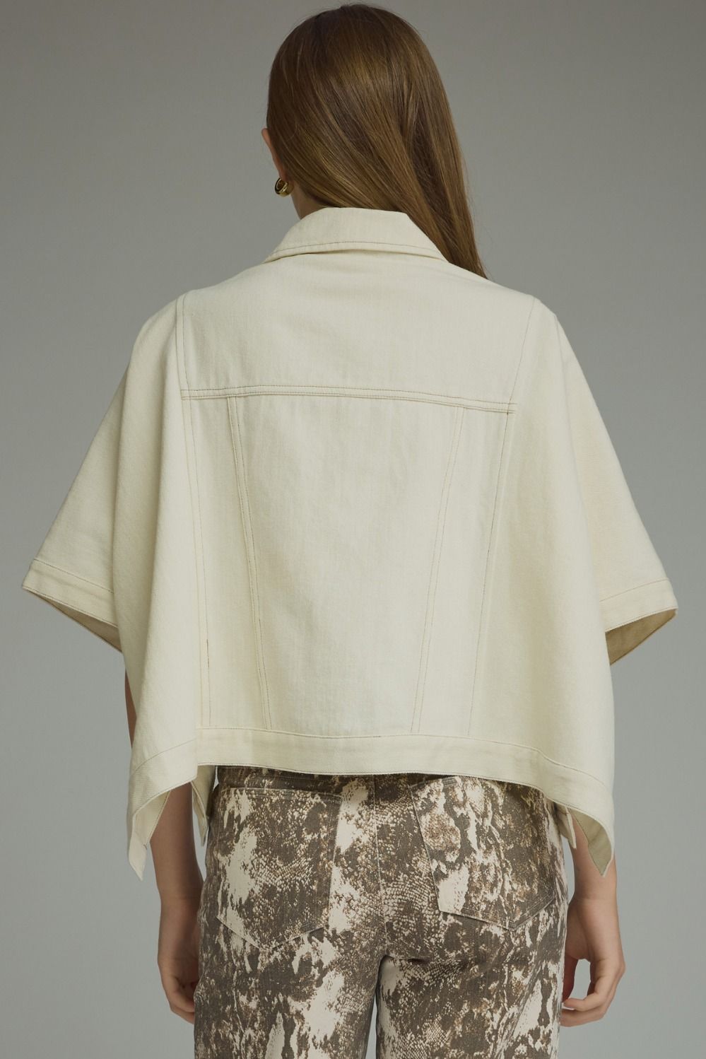 Ivory Denim Short Sleeve Jacket
