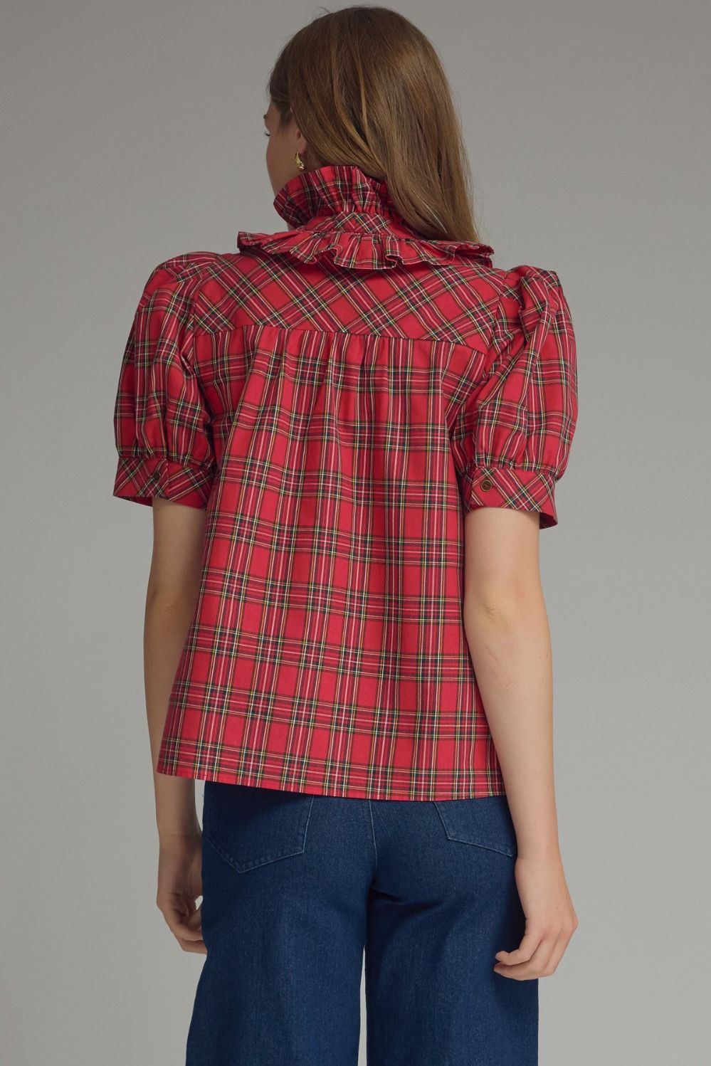 Tartan Bow Blouse