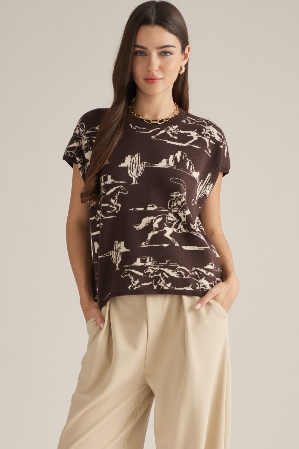 Western Sweater Top