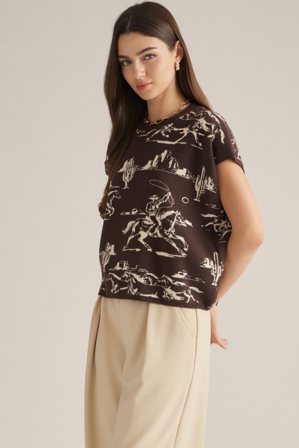 Western Sweater Top