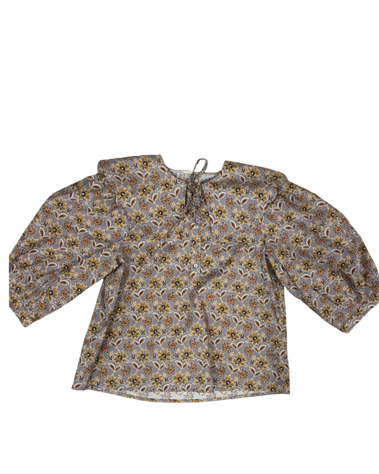 Gray Floral Top