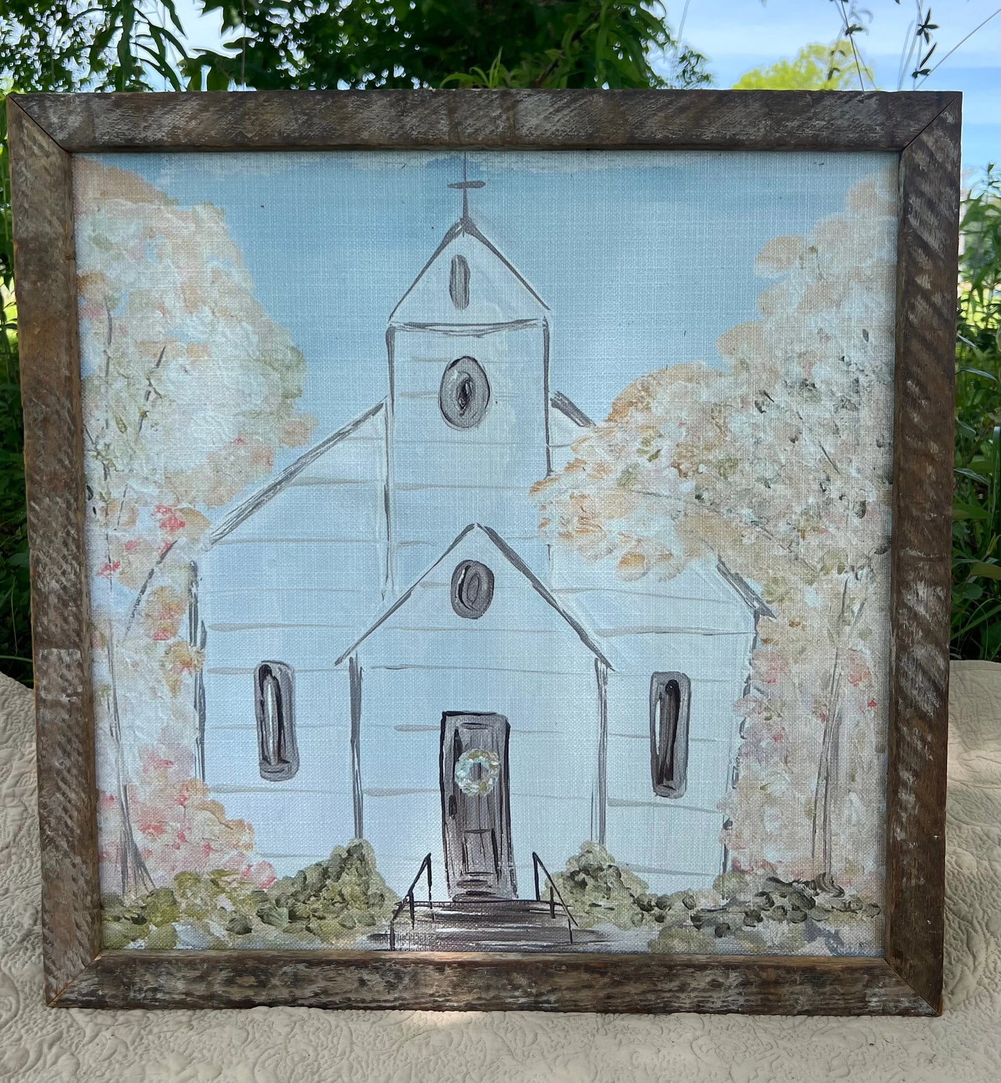 Cherry Blossom Church Art