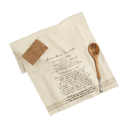 Mud Pie Green Bean Recipe Towel Set