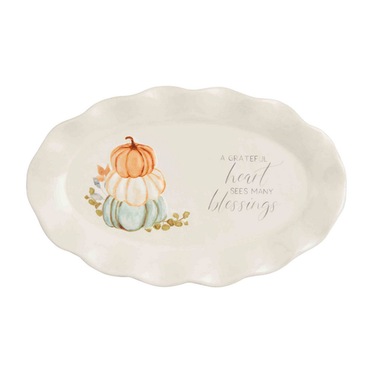 Mud Pie Grateful Heart Sentiment Plate