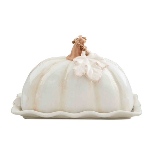 White Pumpkin Butter Dish