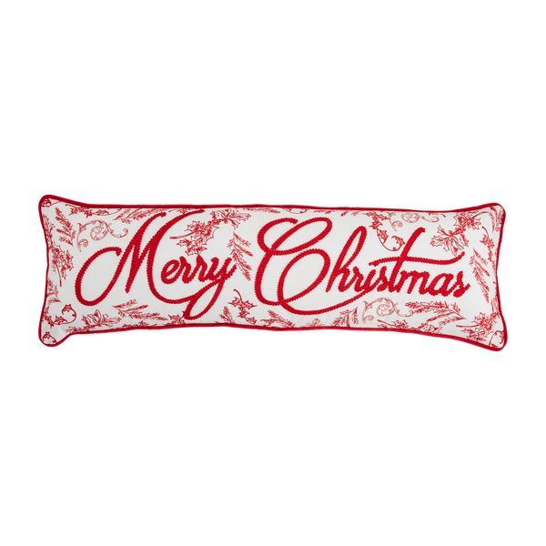 Merry Christmas Toile Pillow