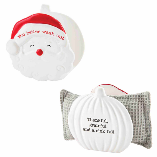 Pumpkin/Santa Reversible Sponge Holder