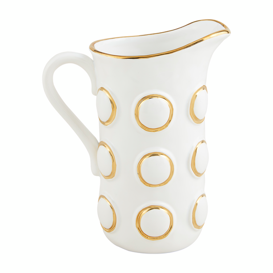 Gold Ring Ceramic Pitcher