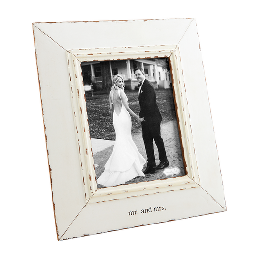 Mud Pie White Mr. & Mrs. Frame