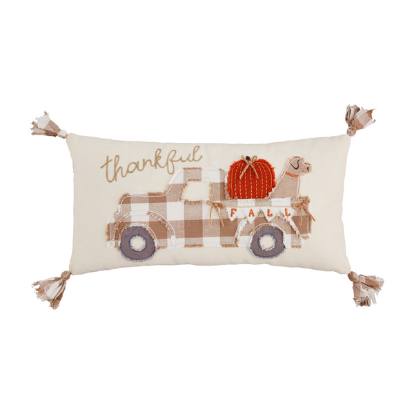 Mud Pie Fall Truck Pillow